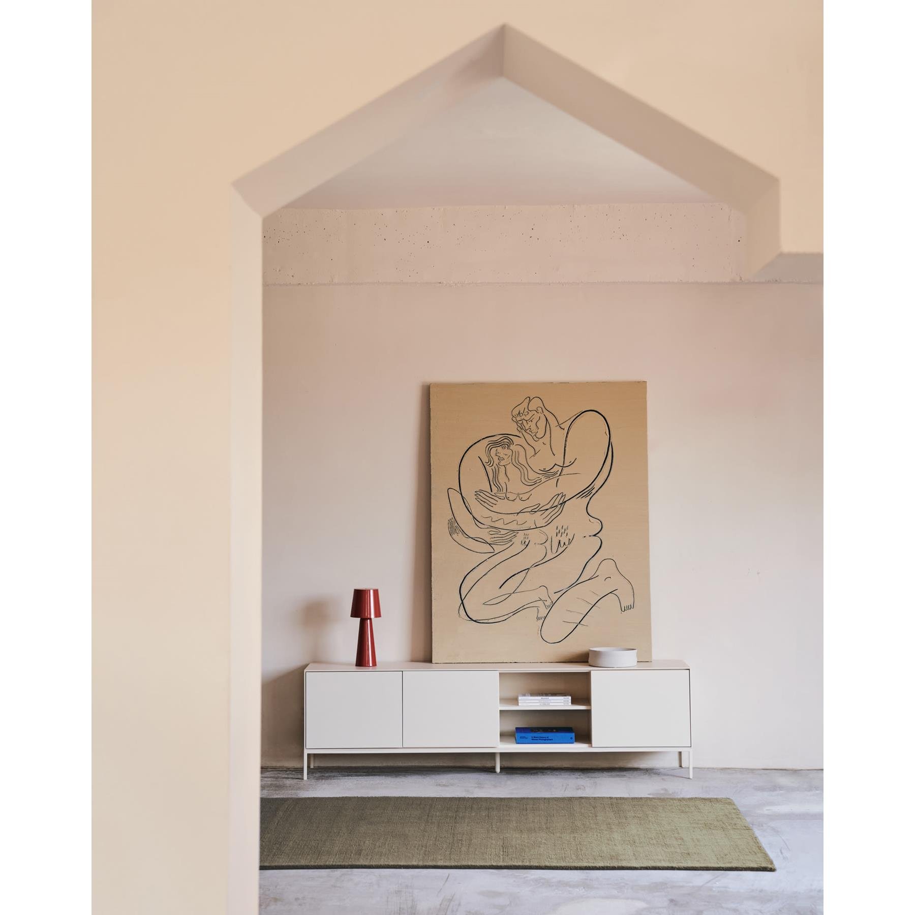 Kave Home - Vedrana-TV-meubel met 3 deuren witgelakt MDF 195 x 55 cm