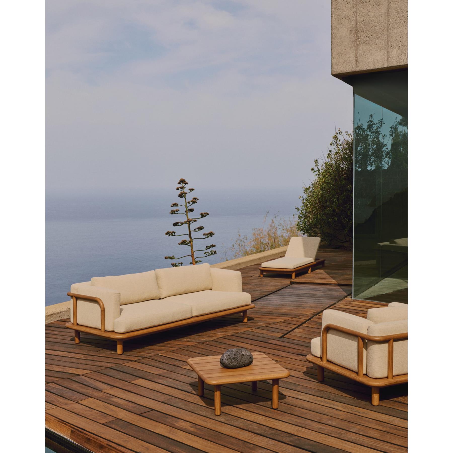 Kave Home - 3-zitsbank Turqueta van FSC 100% massief teakhout 230 cm