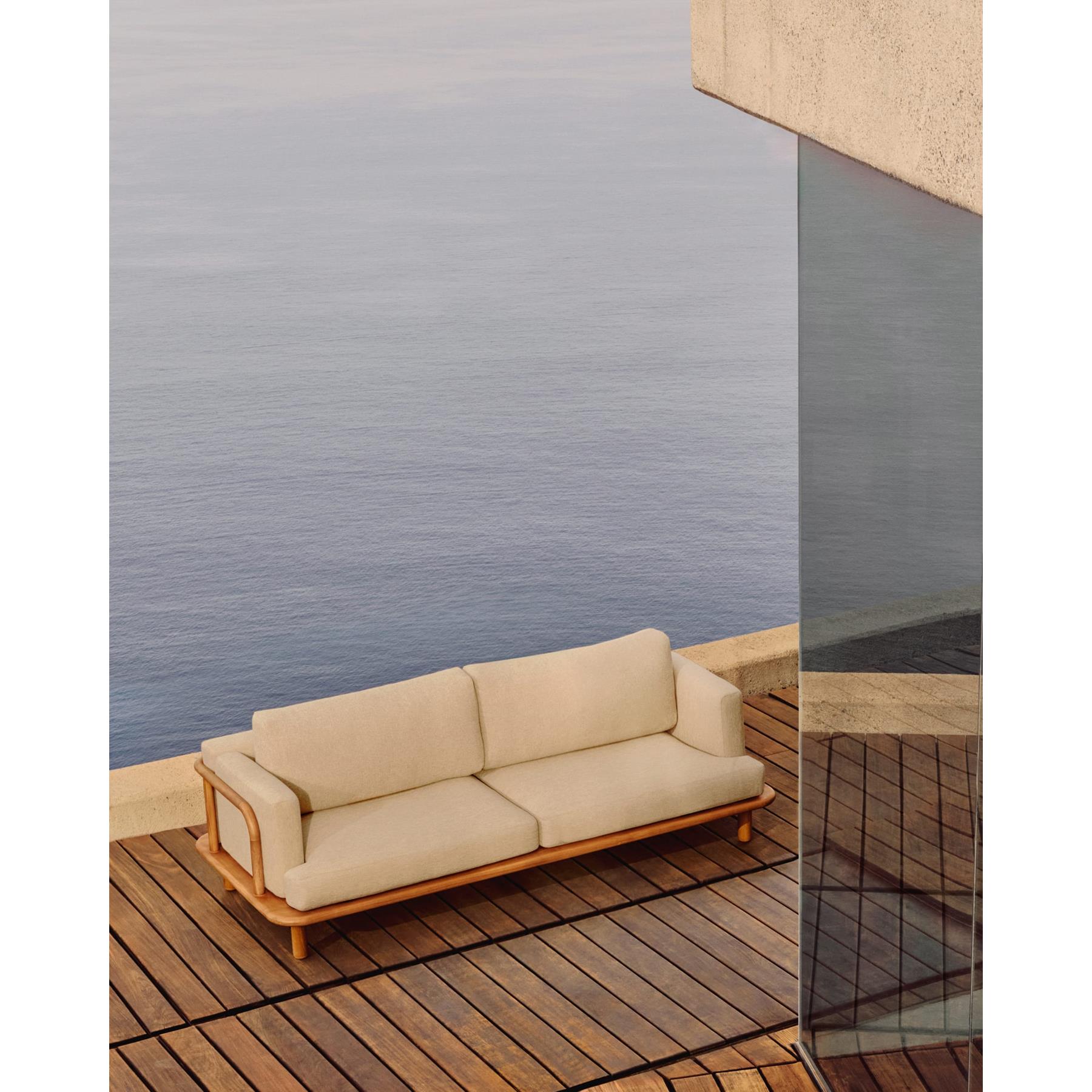 Kave Home - 3-zitsbank Turqueta van FSC 100% massief teakhout 230 cm