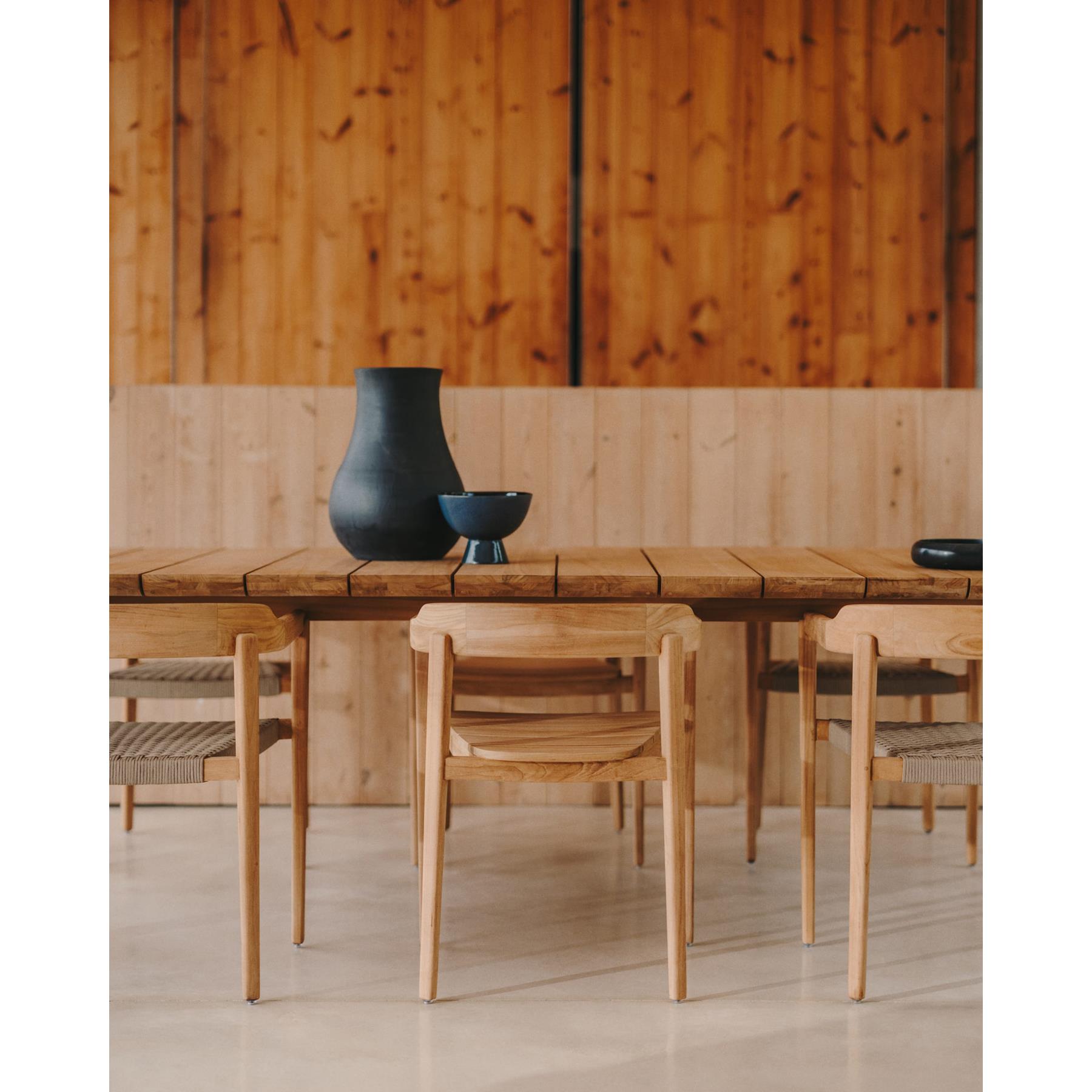 Kave Home - Stapelbare stoel Icaro van FSC 100% massief teakhout met