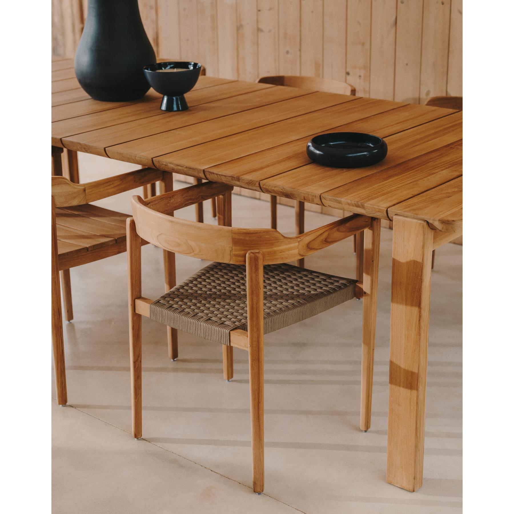 Kave Home - Stapelbare stoel Icaro van FSC 100% massief teakhout met
