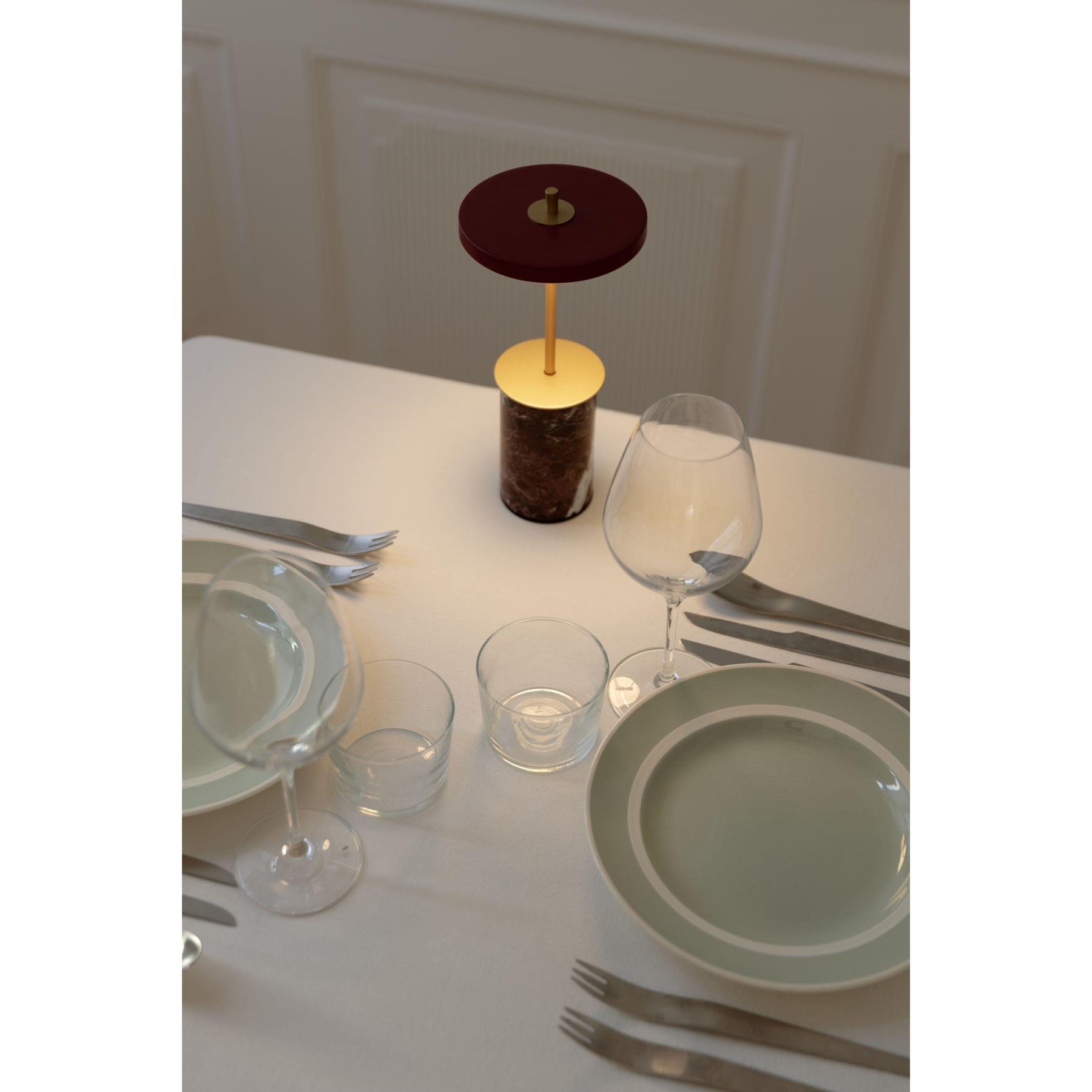 Umage Asteria Move Mini Tafellamp Oplaadbaar -  Rood Marmer