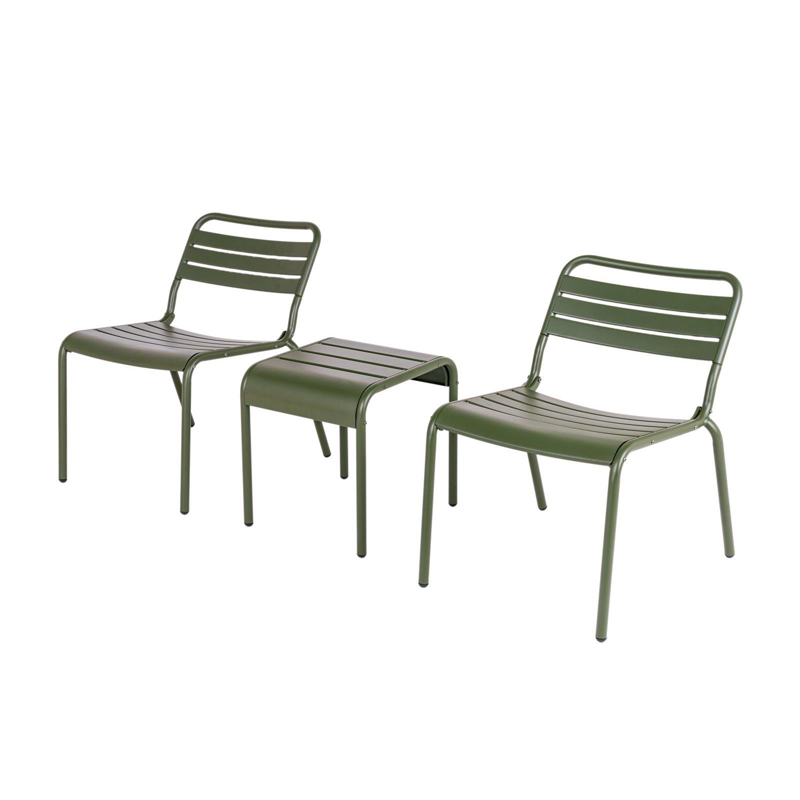 Metalen bijzettafel olijfgroen 45cm