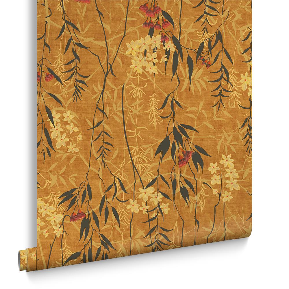 Graham & Brown vliesbehang Obassia Silk Opulance geel
