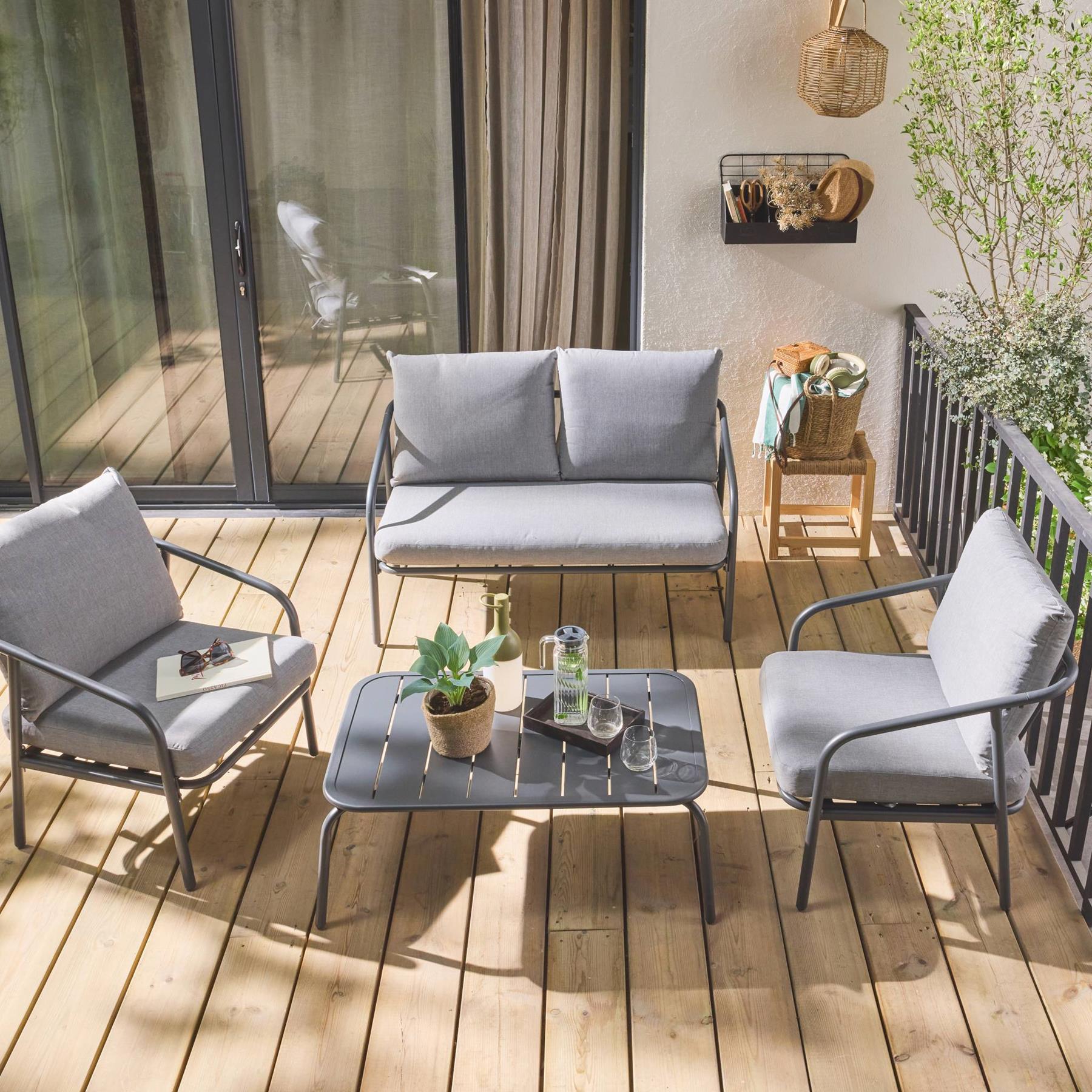 sweeek - Metalen loungeset, 4 zits