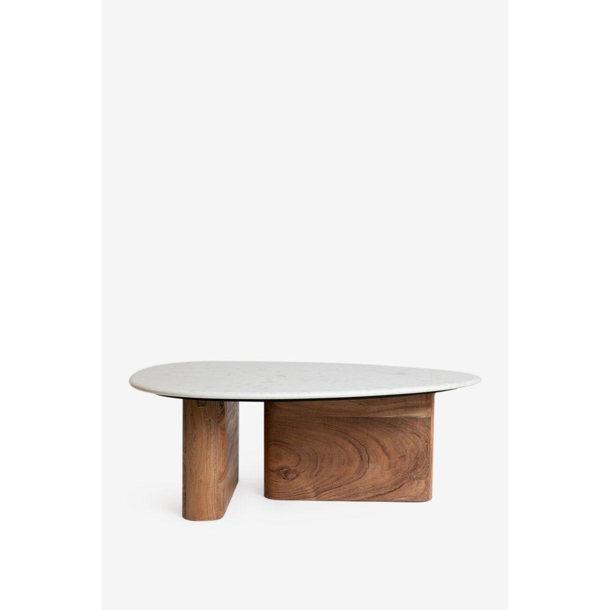 Sissy-Boy Houten koffietafel met marmer blad