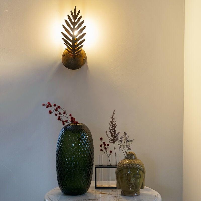 Ylumen Wandlamp Palm 1 blad H 32 cm goud bruin