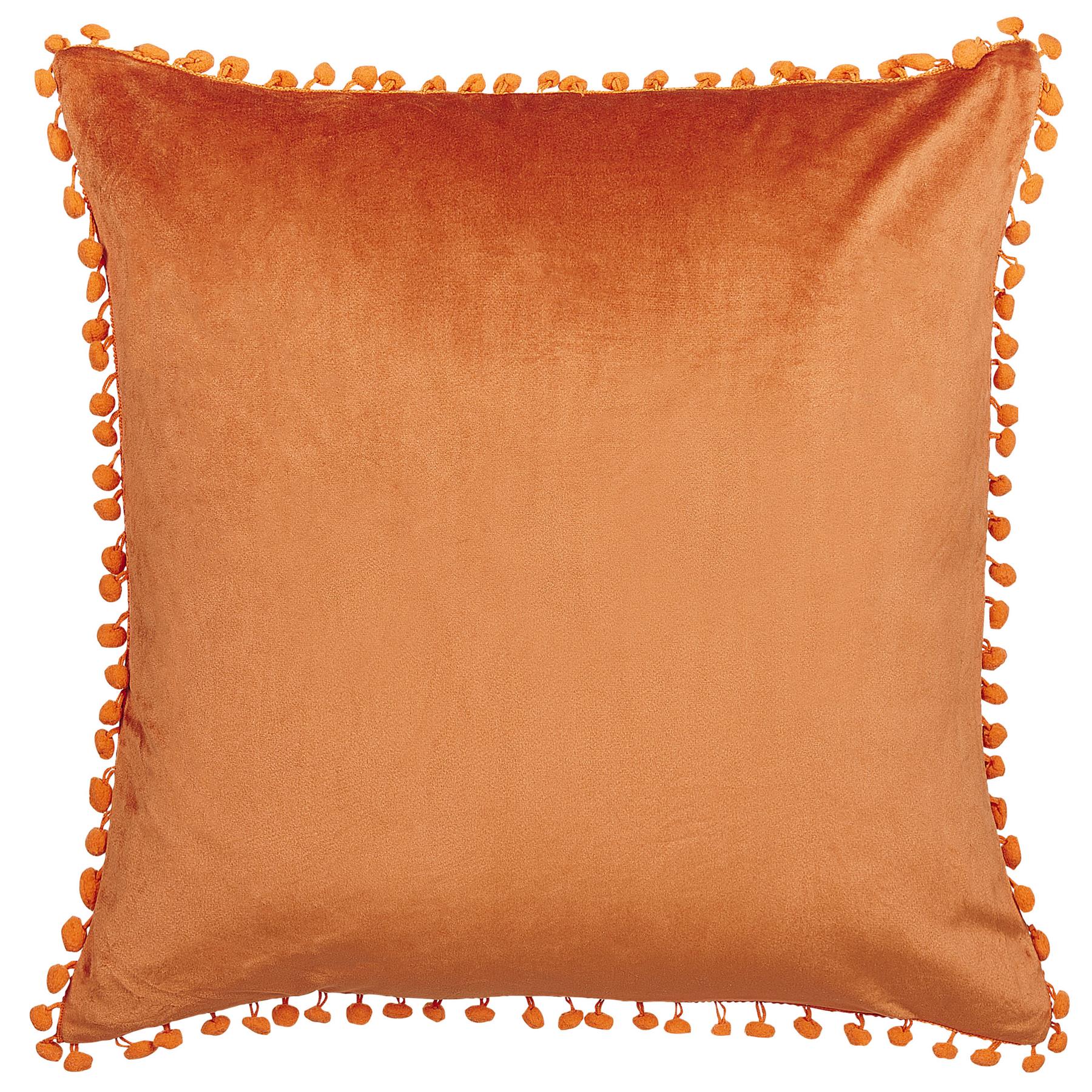 Beliani-AERANGIS -Sierkussen set van 2-Oranje-45 x 45 cm-Fluweel