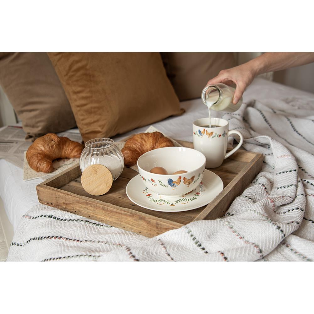 Clayre & Eef Decoratie Dienblad  38x38x4 cm Bruin Hout Vierkant