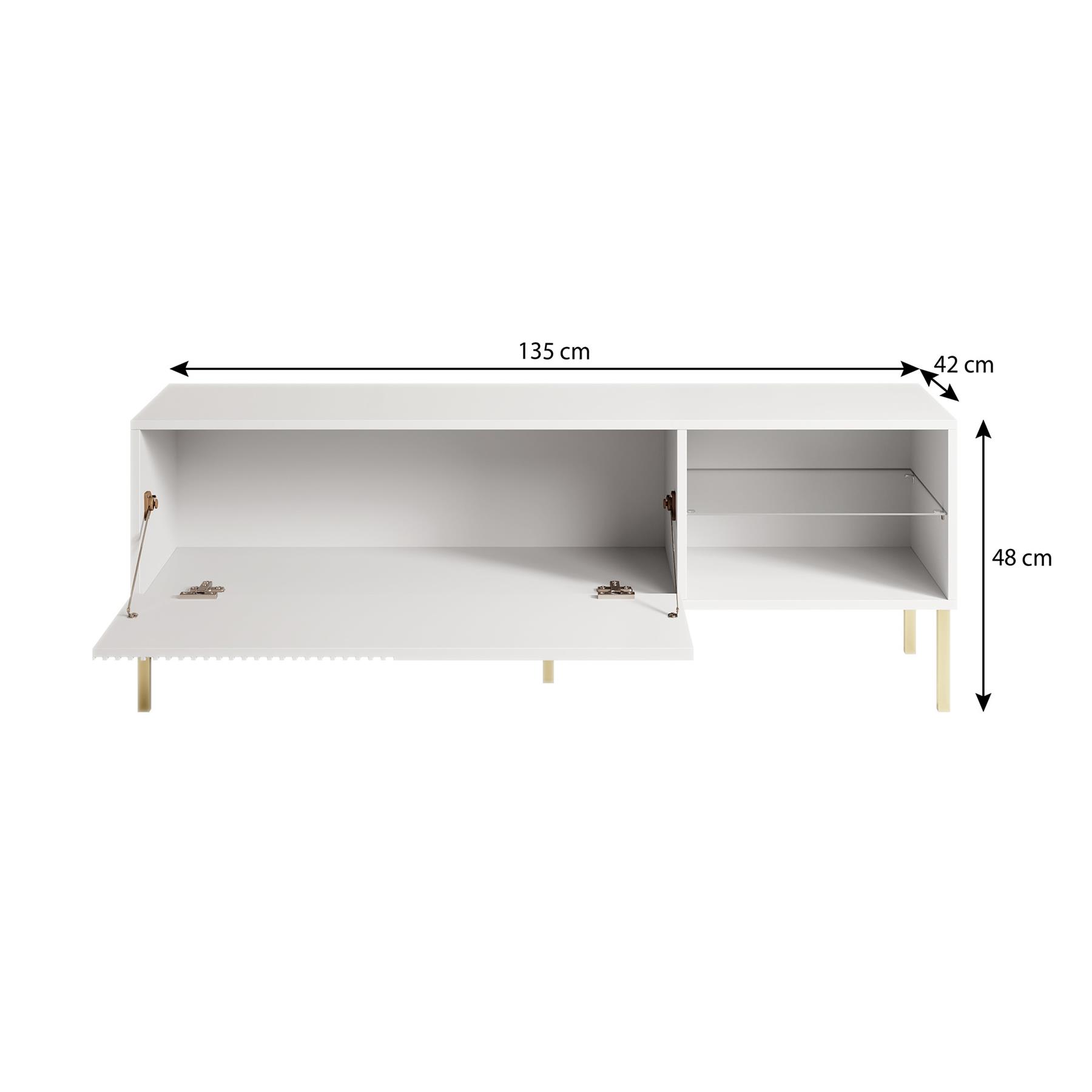 Meubella TV-Meubel Vermont - Antraciet - 138 cm