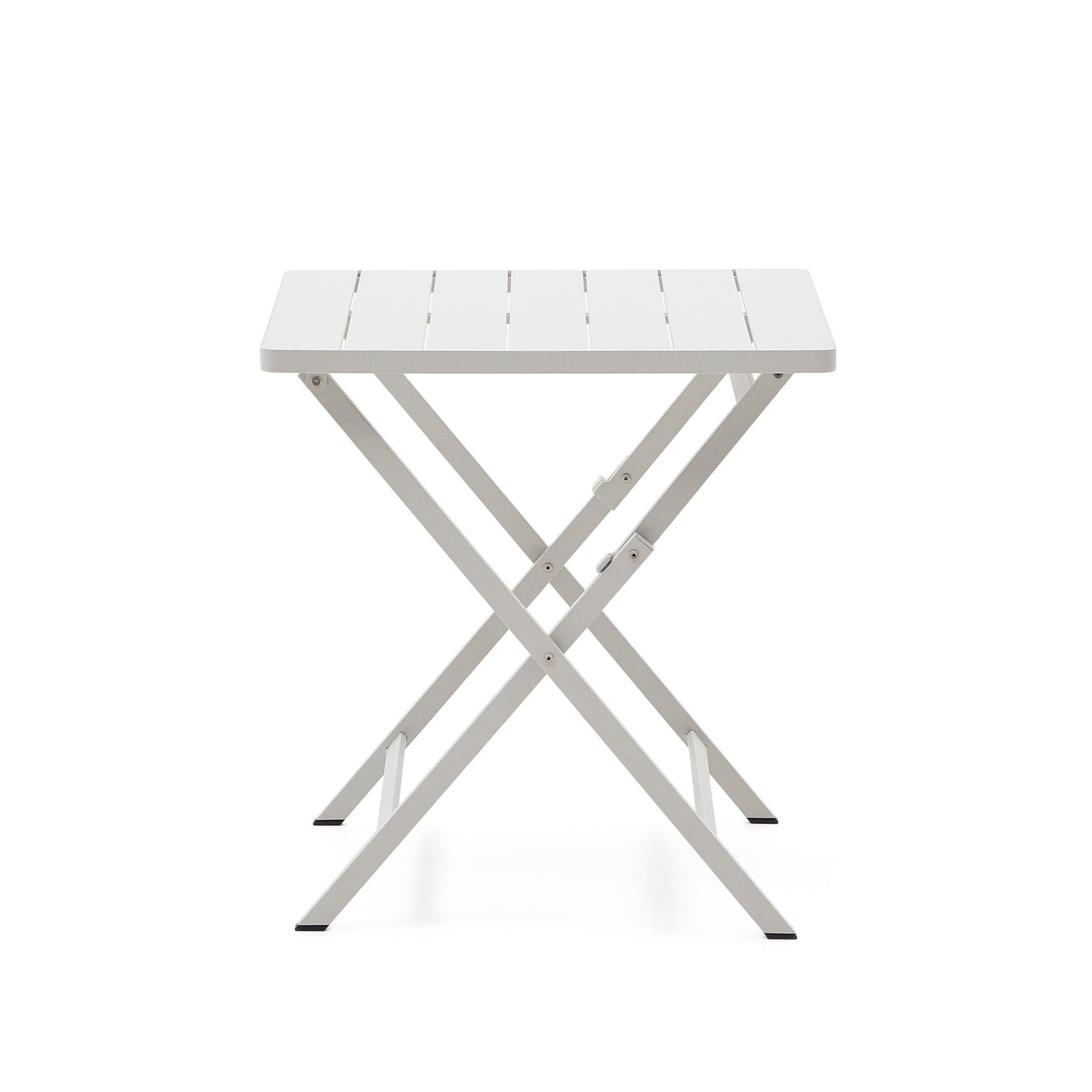 Kave Home - Torreta opvouwbare aluminium buitentafel met lichtgrijze