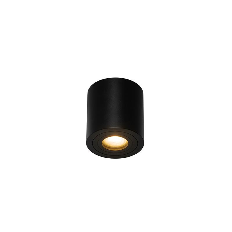 QAZQA Moderne ronde badkamer spot zwart - Capa