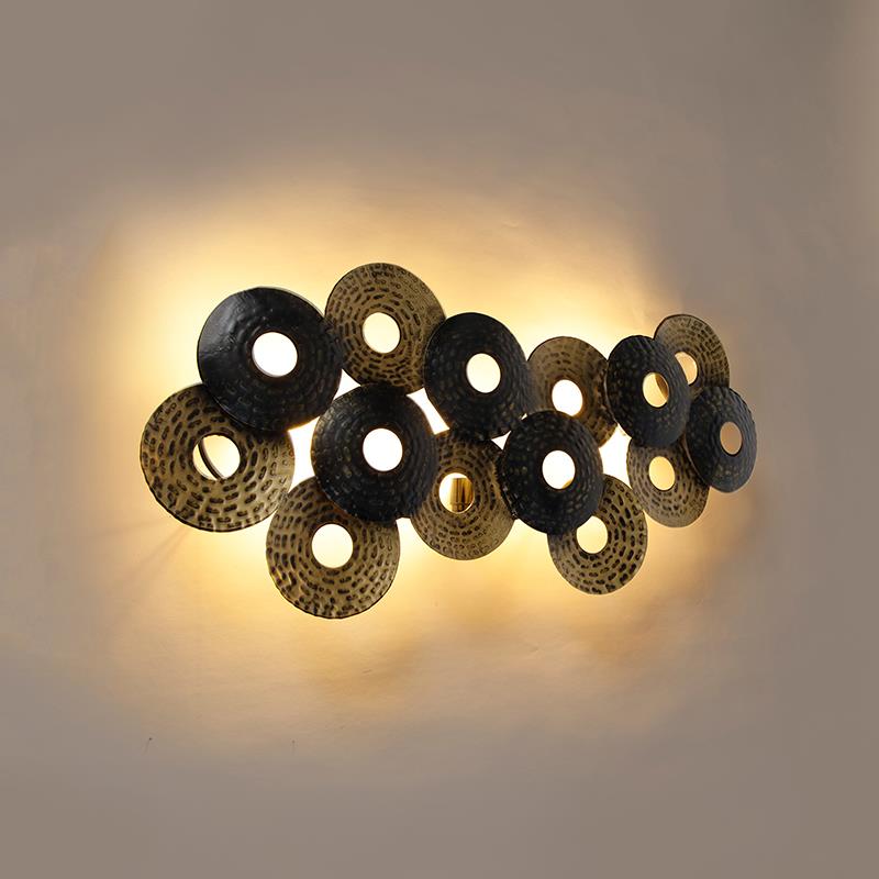 QAZQA Art deco oosterse wandlamp antiek goud 3-lichts - Balla
