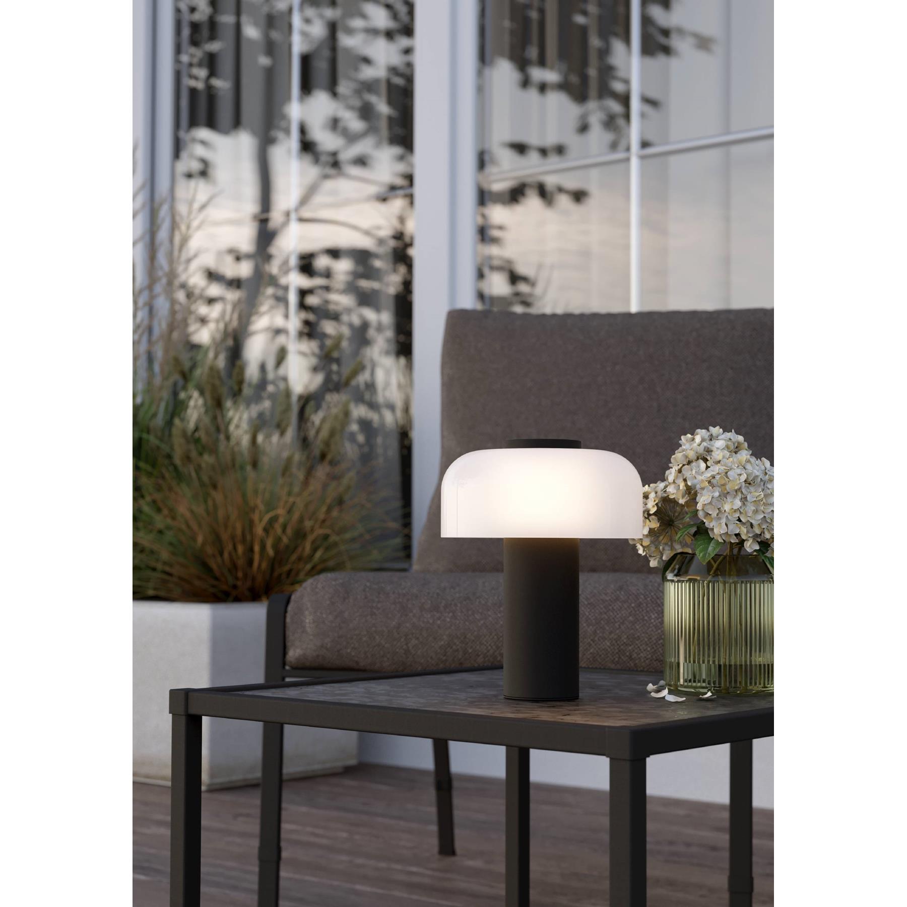 EGLO Ponente Tafellamp - Draadloos - LED - 20 cm - Zwart|Wit