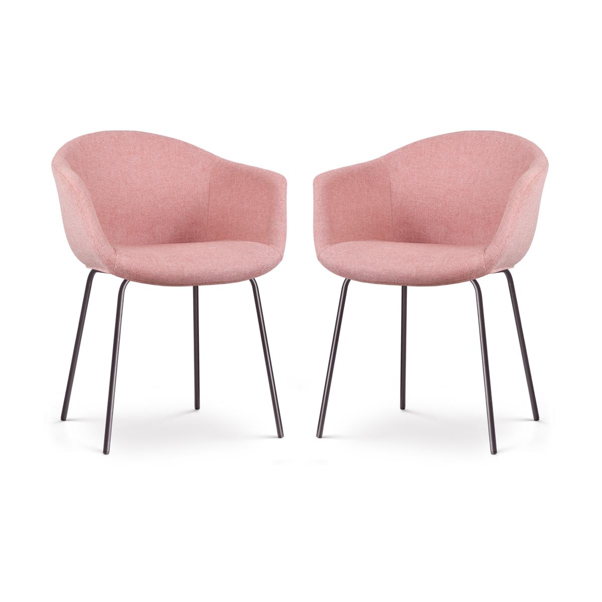 Nolon Nora-Otis Eetkamerstoelen Set van 2 - Zacht Roze - Zwarte Poten