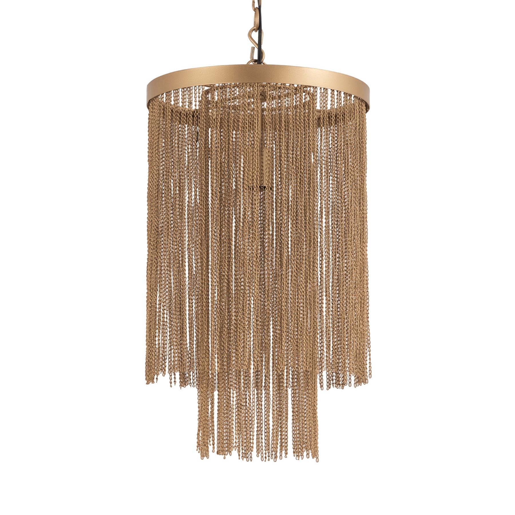 PTMD Hanglamp Brenton - 30x30x50 cm - Ijzer - Goud