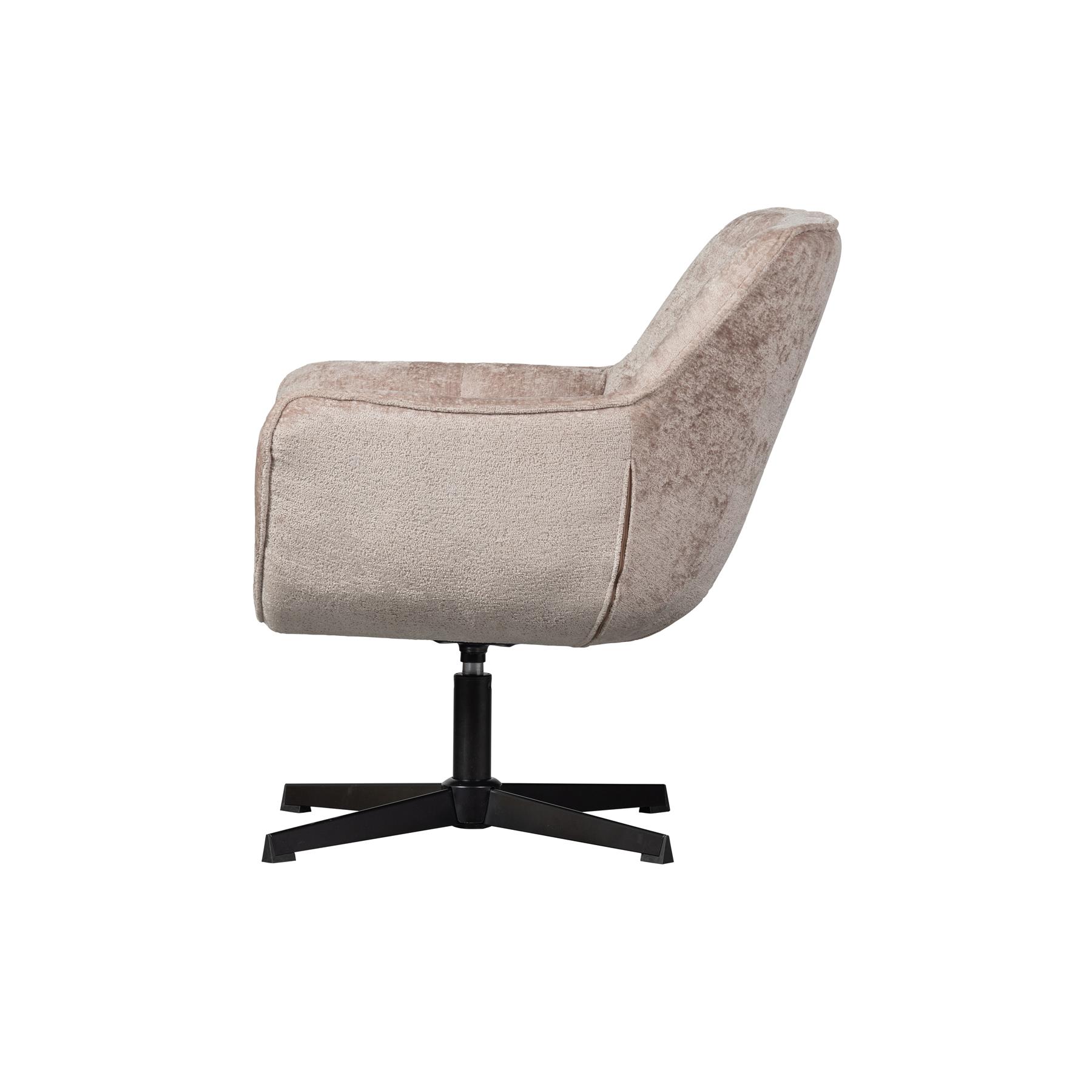 WOOOD Wibo Draaifauteuil - Chenille - Taupe - 94x71x83