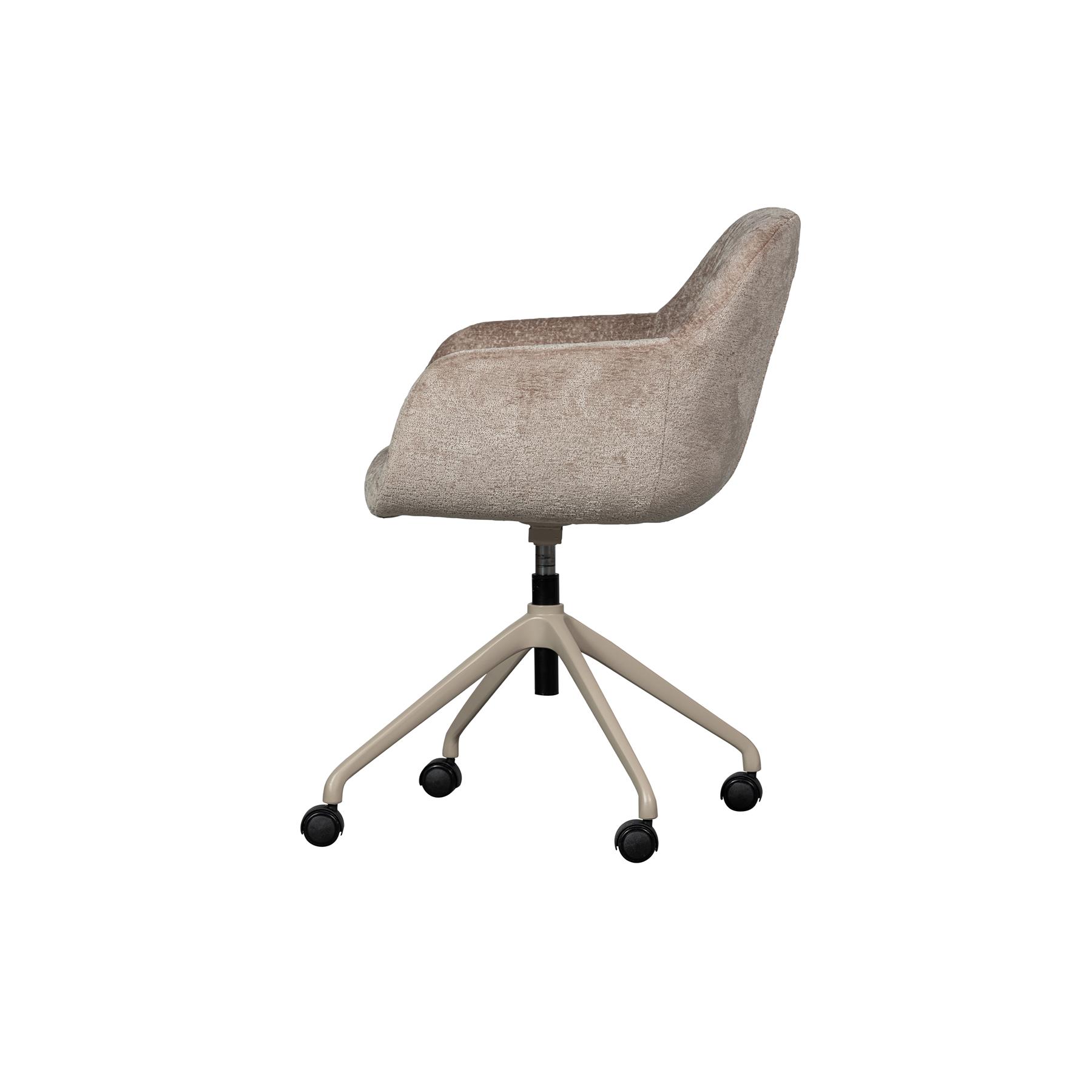 WOOOD Morros Bureaustoel - Polyester - Taupe - 88x57x60