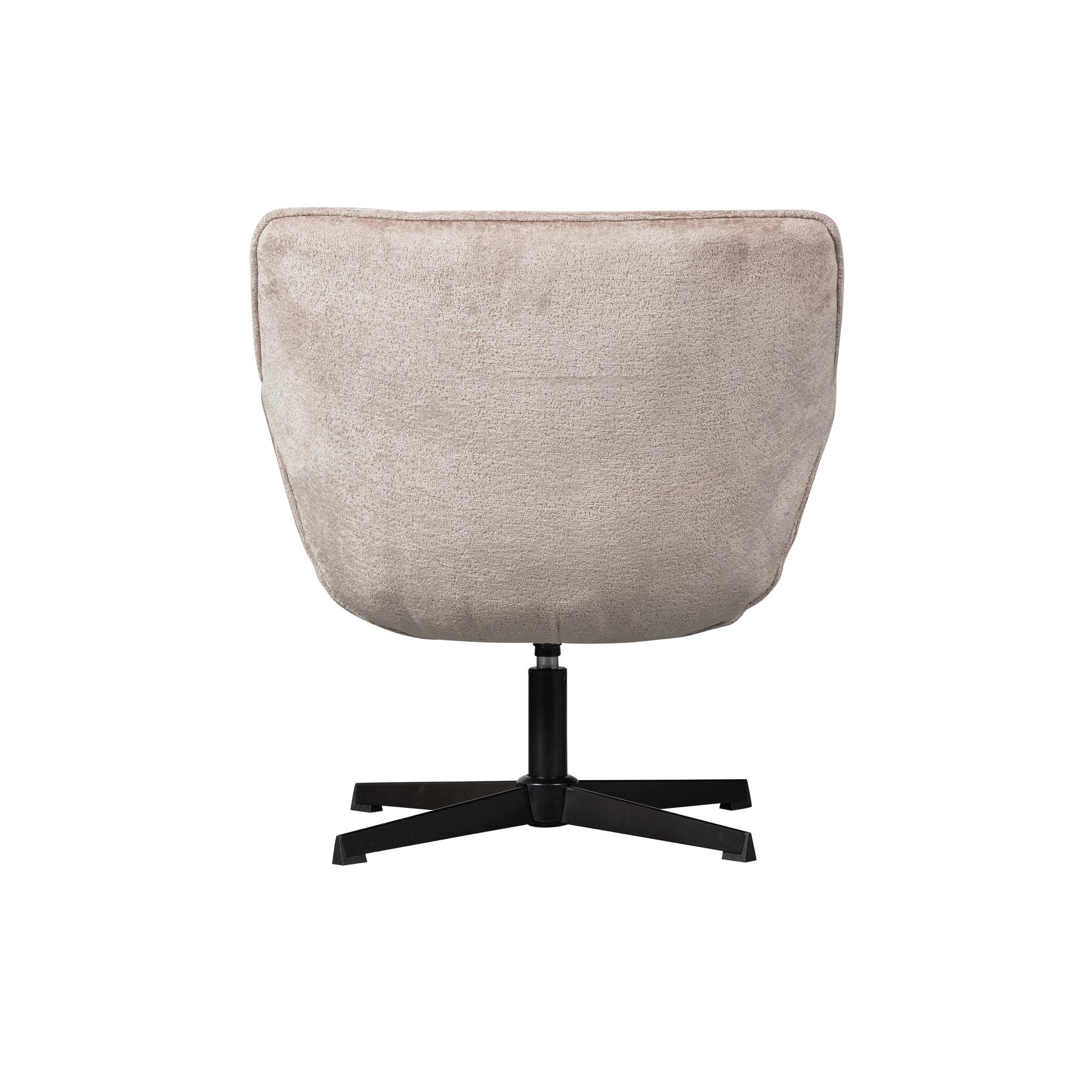 WOOOD Wibo Draaifauteuil - Chenille - Taupe - 94x71x83