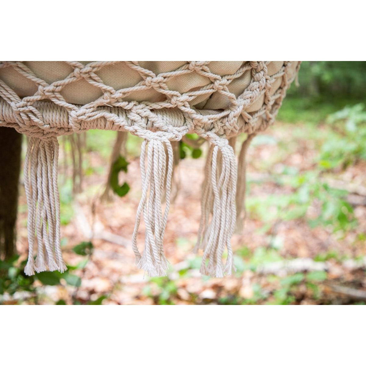 Nest outdoor Leah katoenen tuin hangstoel beige - met zitkussen