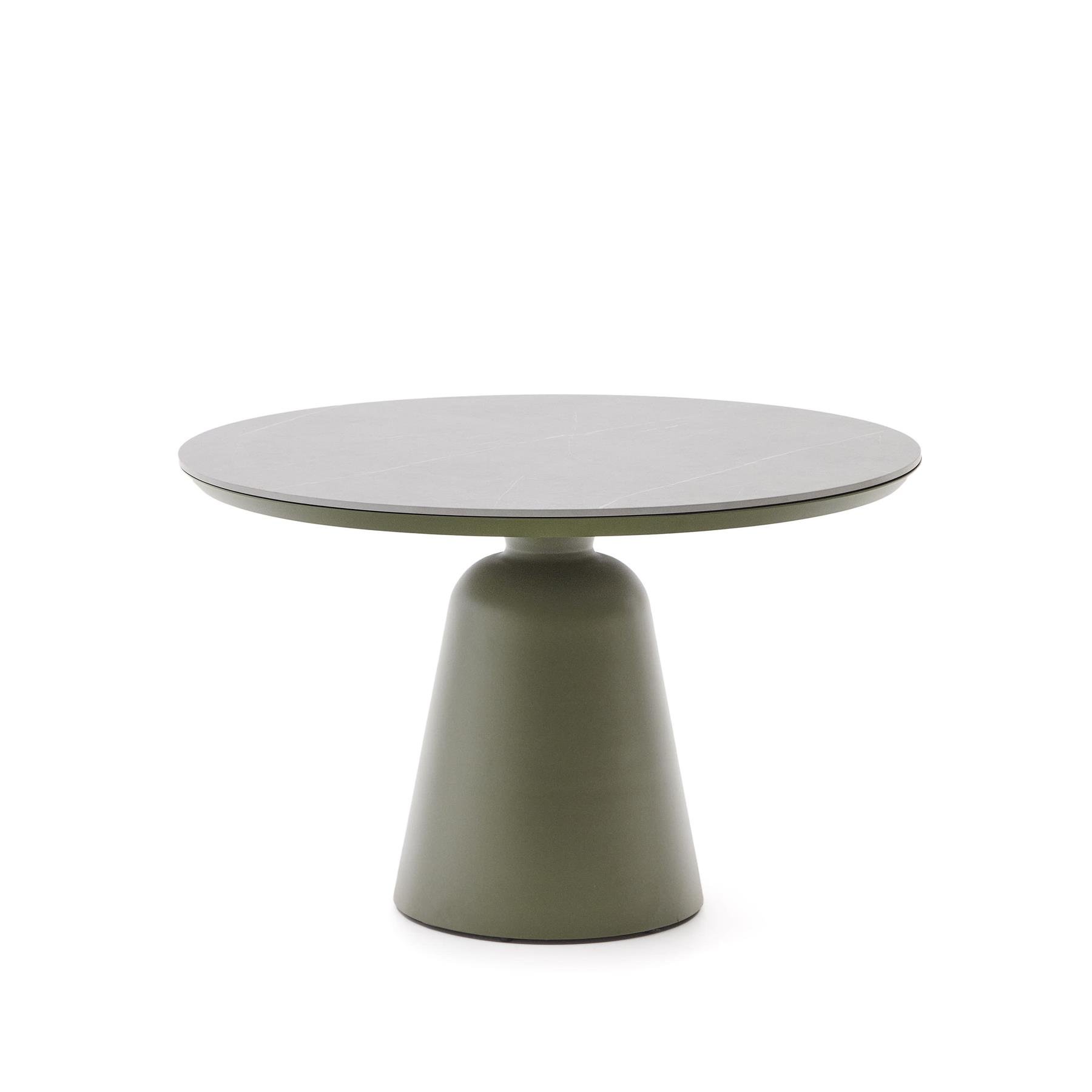 Kave Home - Tuintafel Tudons van aluminium met een groen tafelblad van