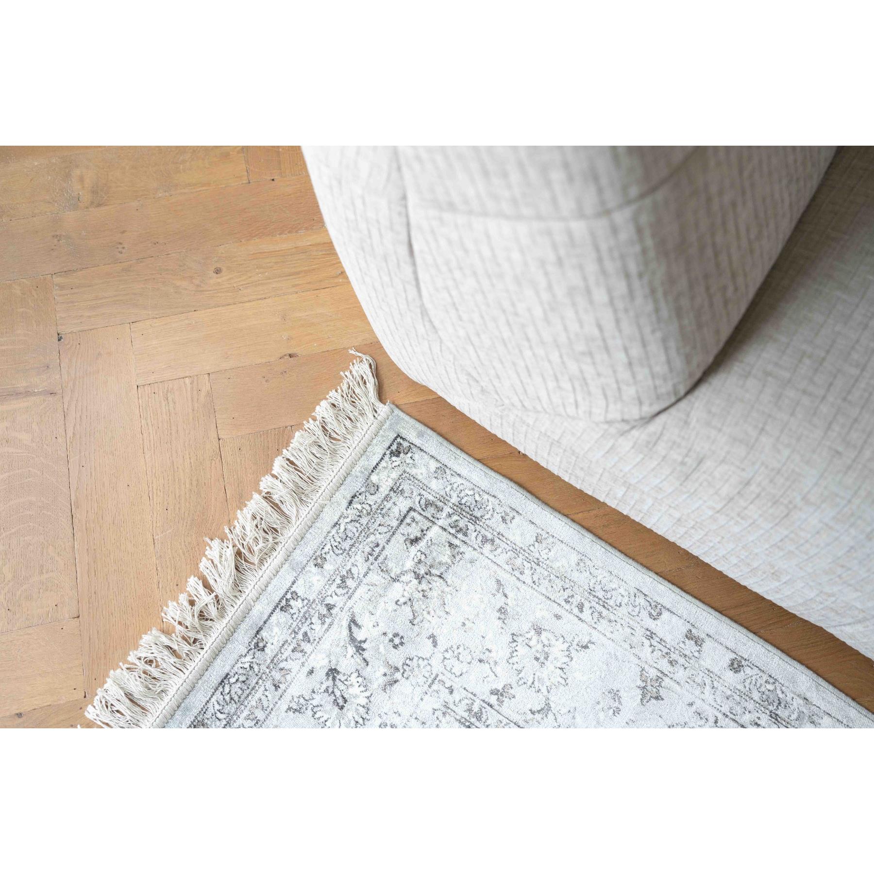 Vintage vloerkleed Ornament beige met franjes 195x300cm