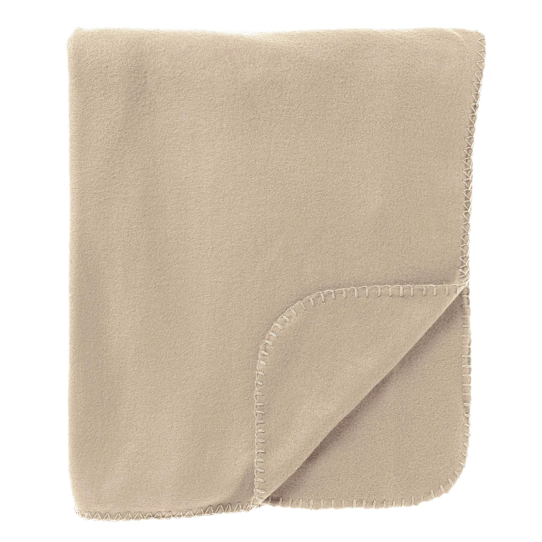 DEX - Plaid 130x160 cm - dunne fleece deken - beige