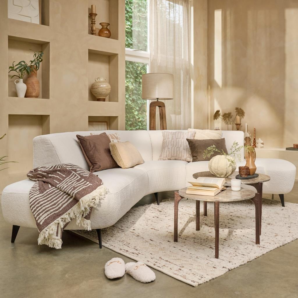Dutch Decor - Plaid 140x180 cm - STEFANO - strepen & franjes - bruin