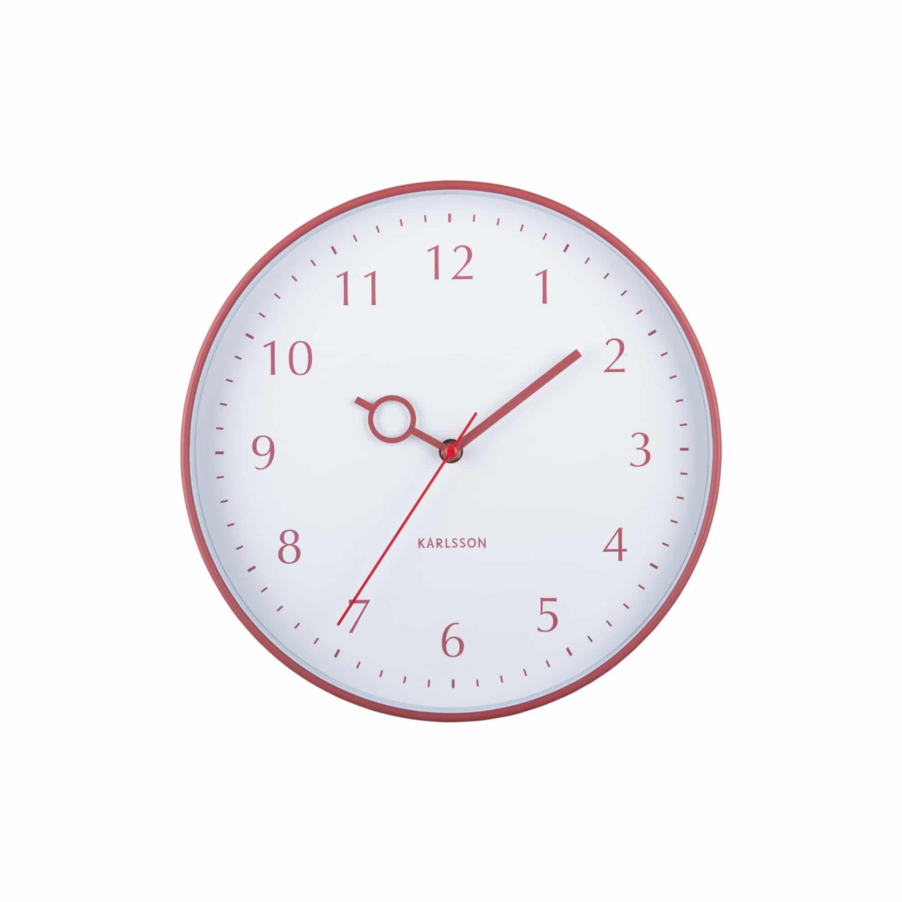 Karlsson Wandklok Loupe - Rood - Ø30cm