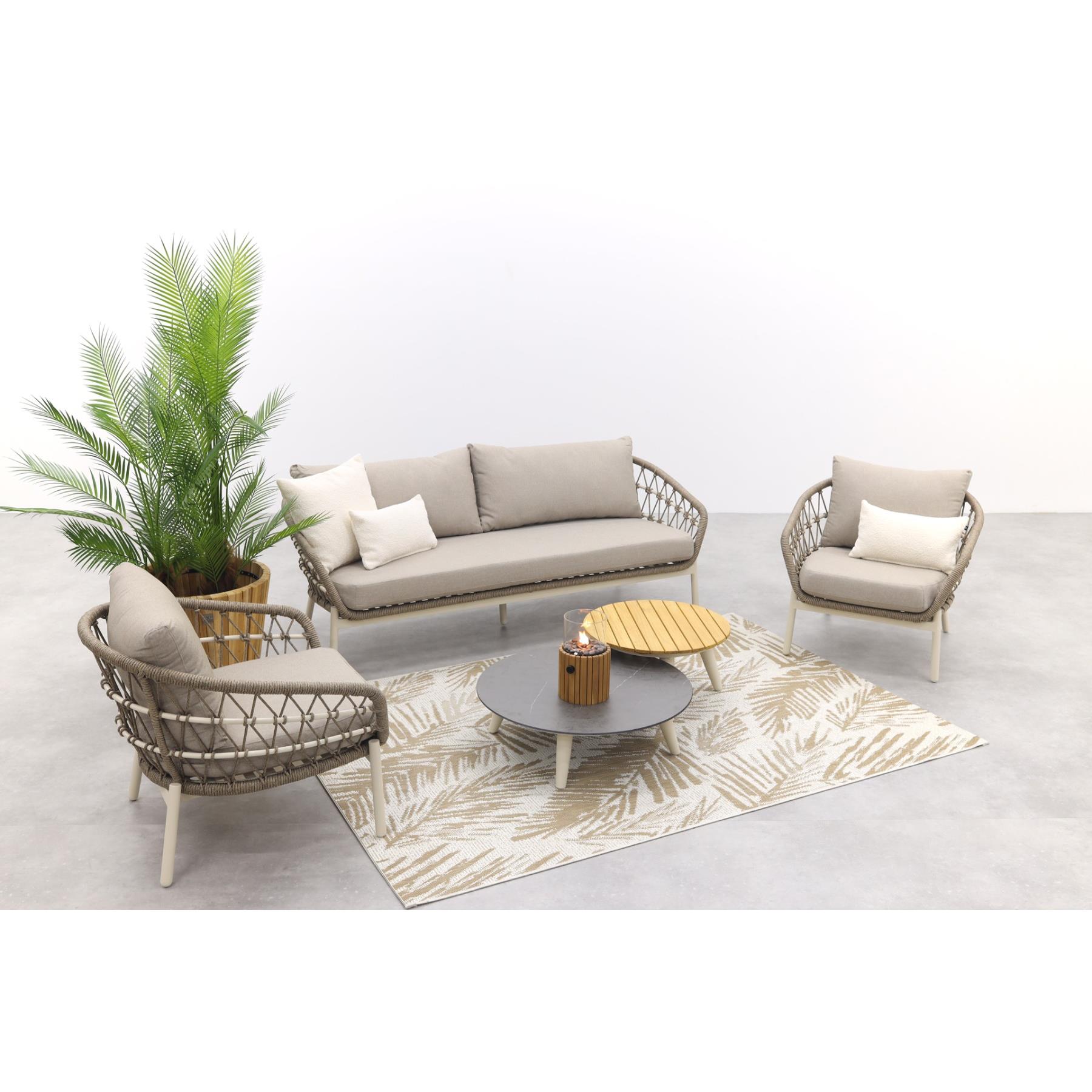 VDG Julia stoel bank loungeset - 5 delig - oyster