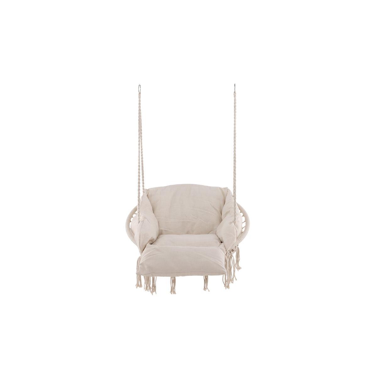 Nest outdoor Leah katoenen tuin hangstoel beige - met zitkussen