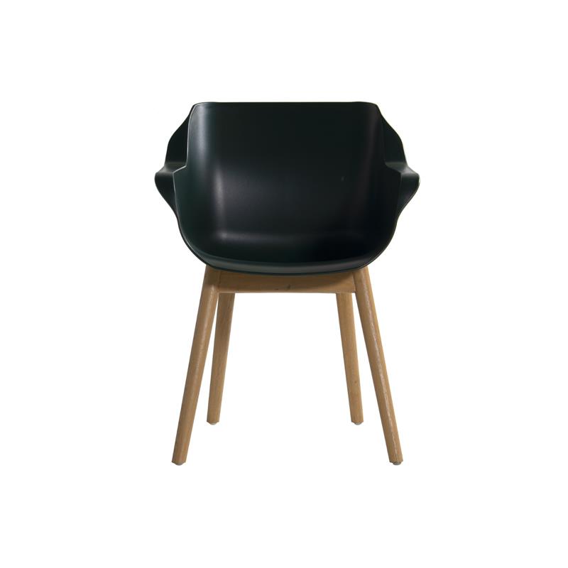 Hartman Sophie Studio dining armstoel - Night Green - Teak poot