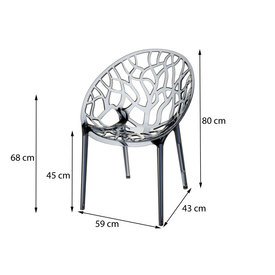 VDG Siesta Crystal stapelbare stoel - Black Transparant