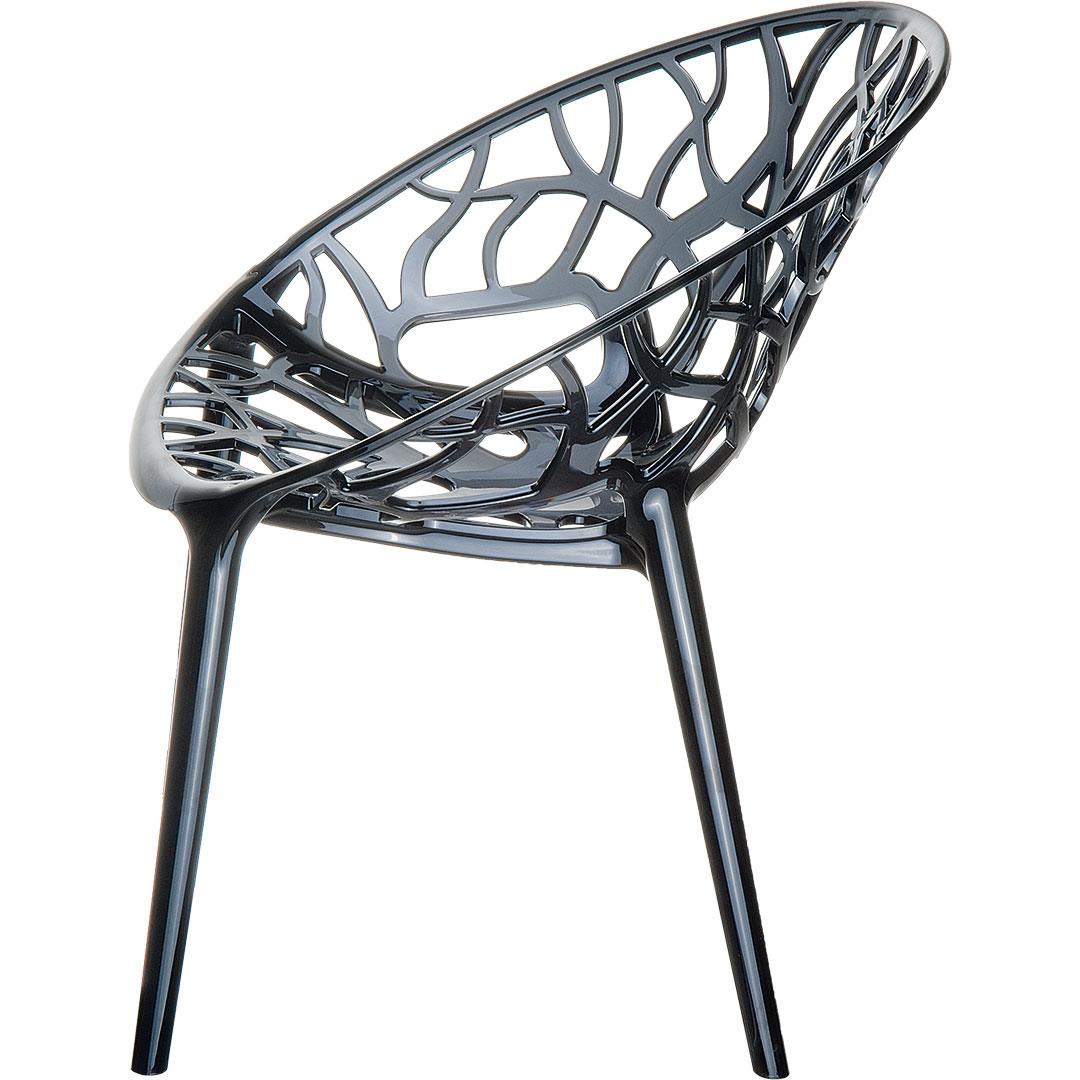 VDG Siesta Crystal stapelbare stoel - Black Transparant