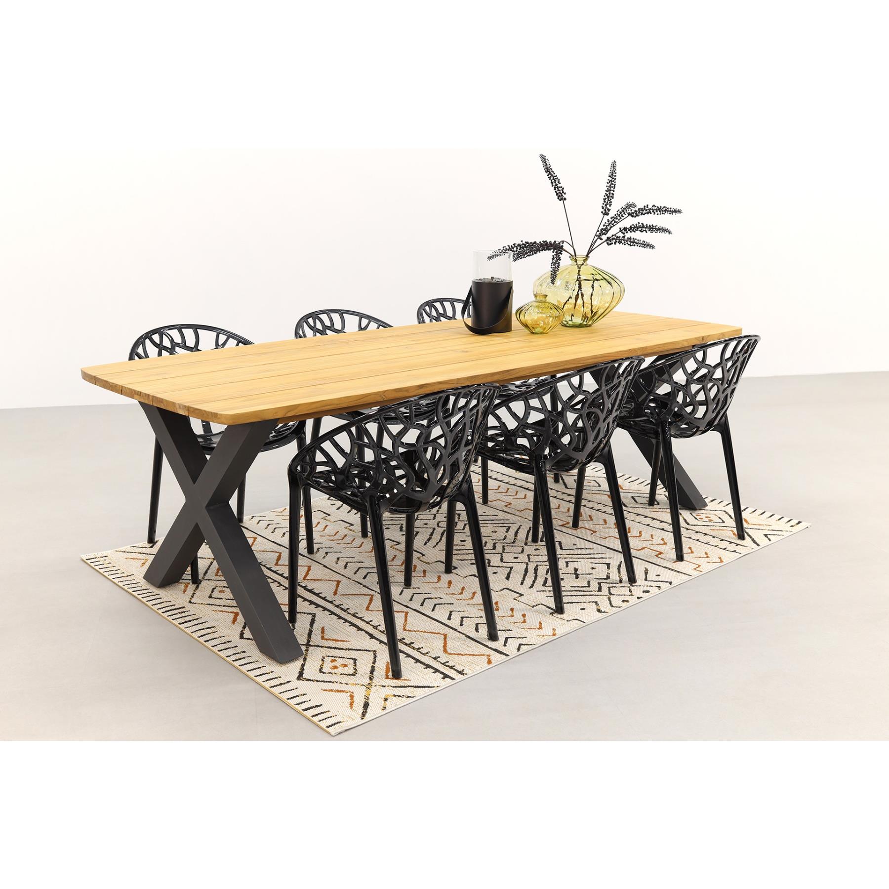 VDG Siesta Crystal stapelbare stoel - Black Transparant