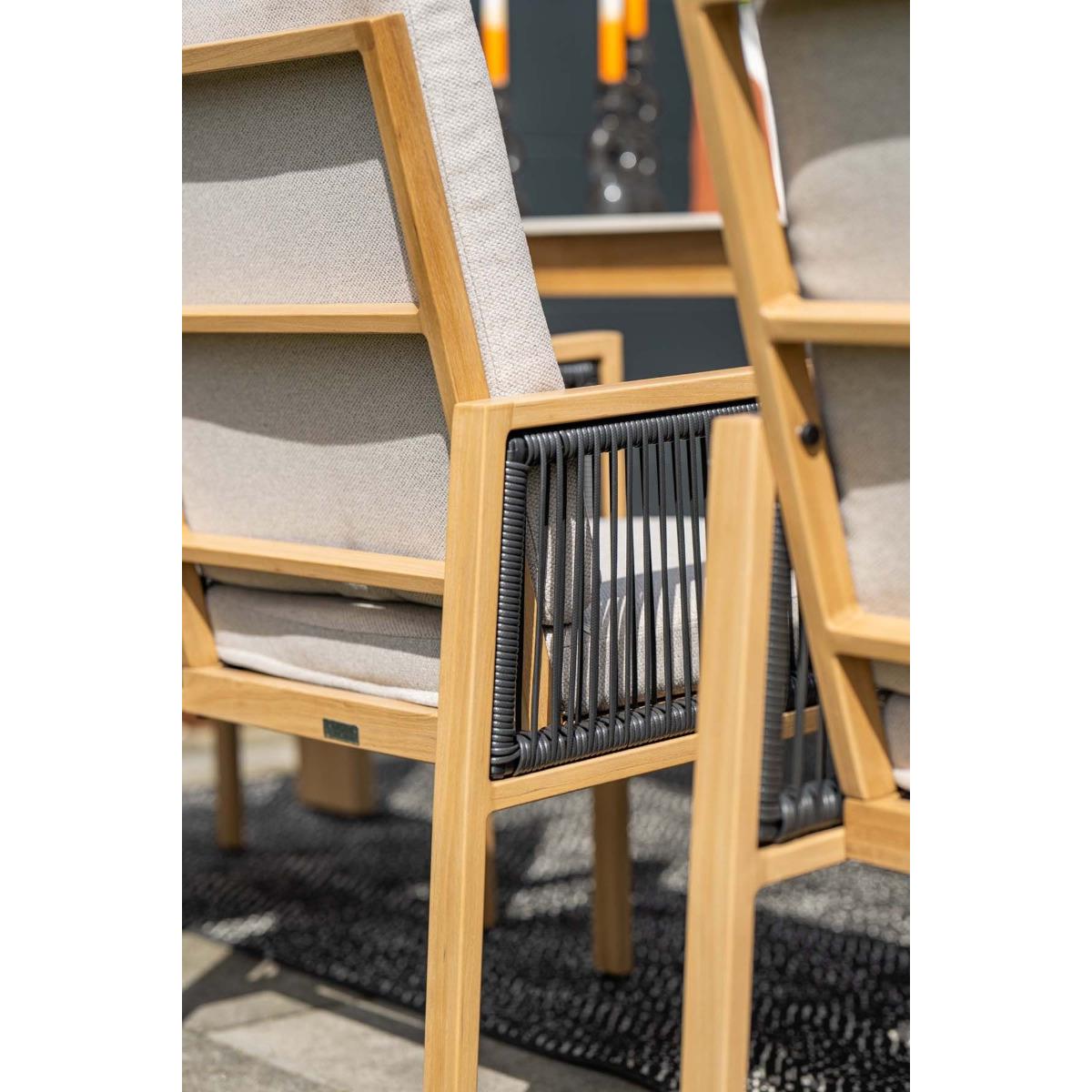 Decala tuinstoel - Aluminium houtlook - inlcusief kussens