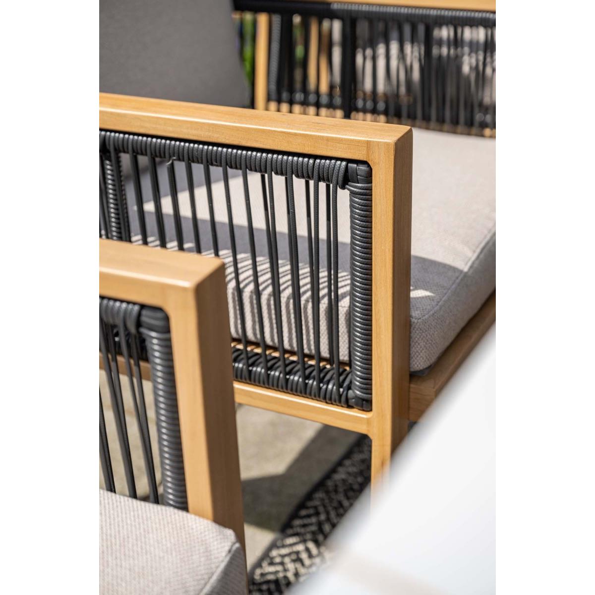 Decala tuinstoel - Aluminium houtlook - inlcusief kussens