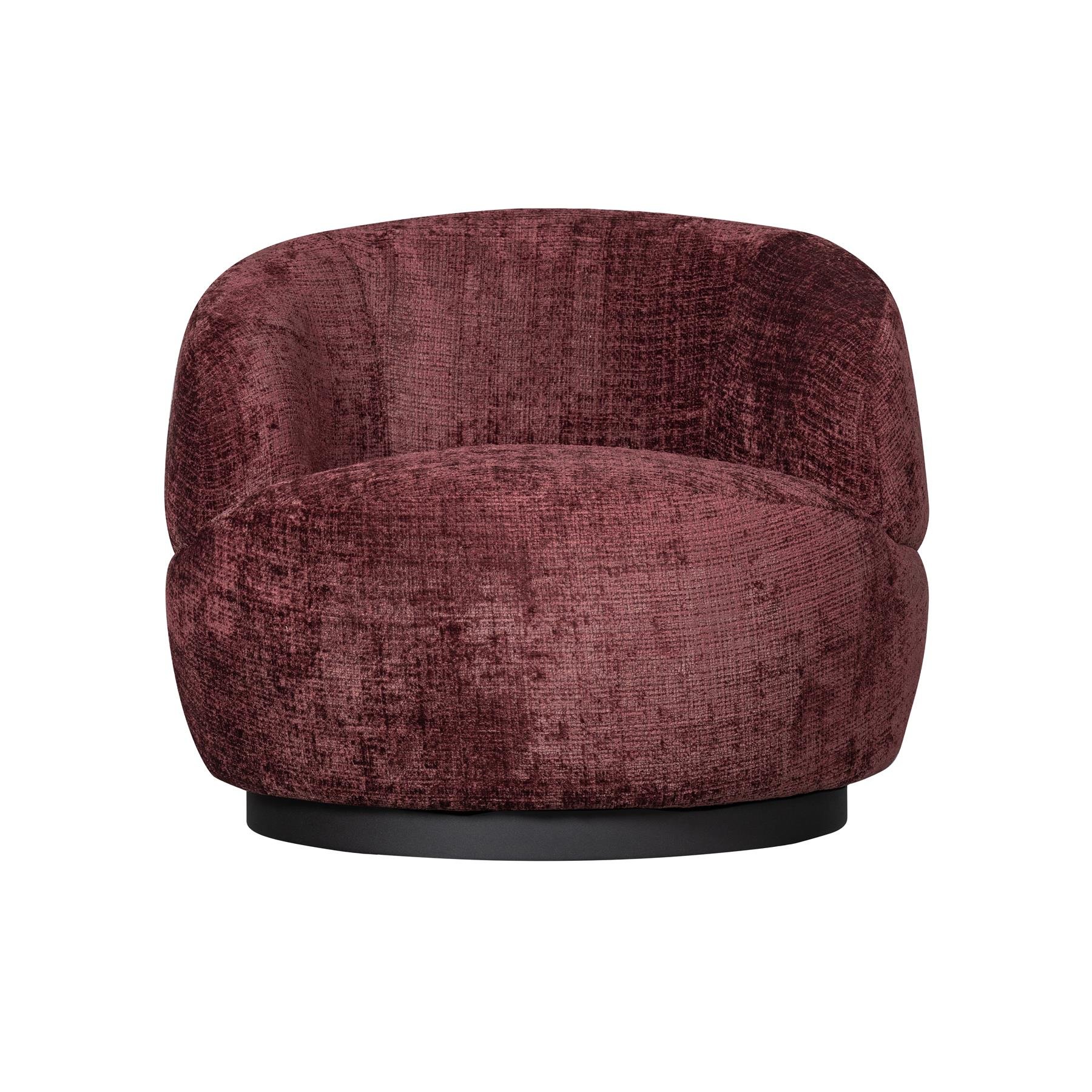 BePureHome Woolly Draaifauteuil - Aubergine Chenille
