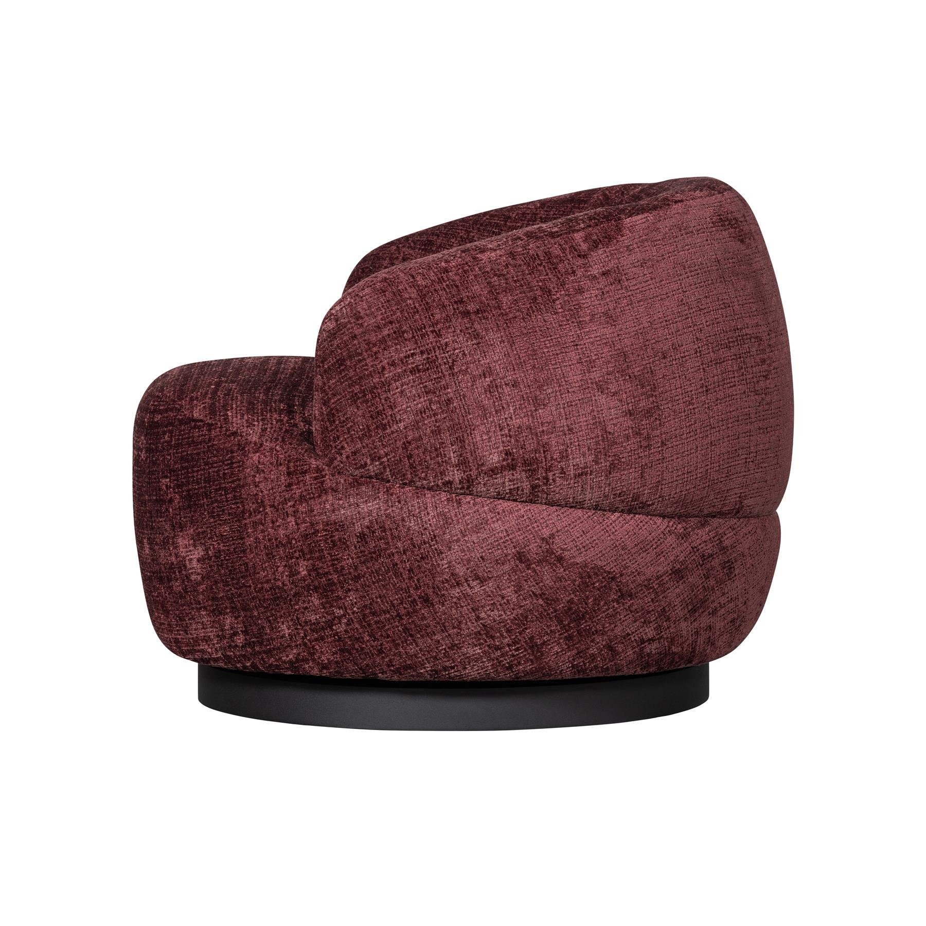 BePureHome Woolly Draaifauteuil - Aubergine Chenille