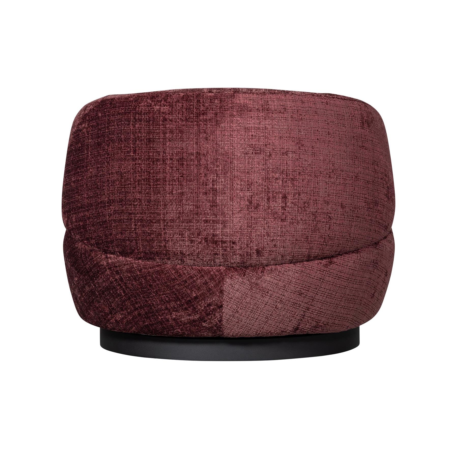 BePureHome Woolly Draaifauteuil - Aubergine Chenille