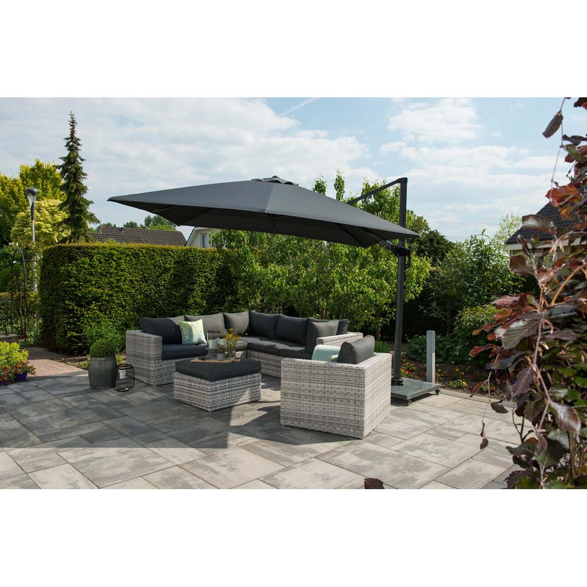 Garden Impressions Hawaii zweefparasol 300x300 c. black - zand