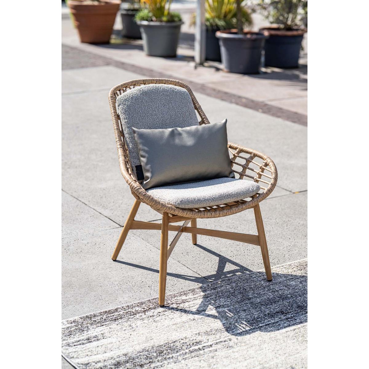 Castello lounge fauteuil - light teak look - natural rotan-merino sand