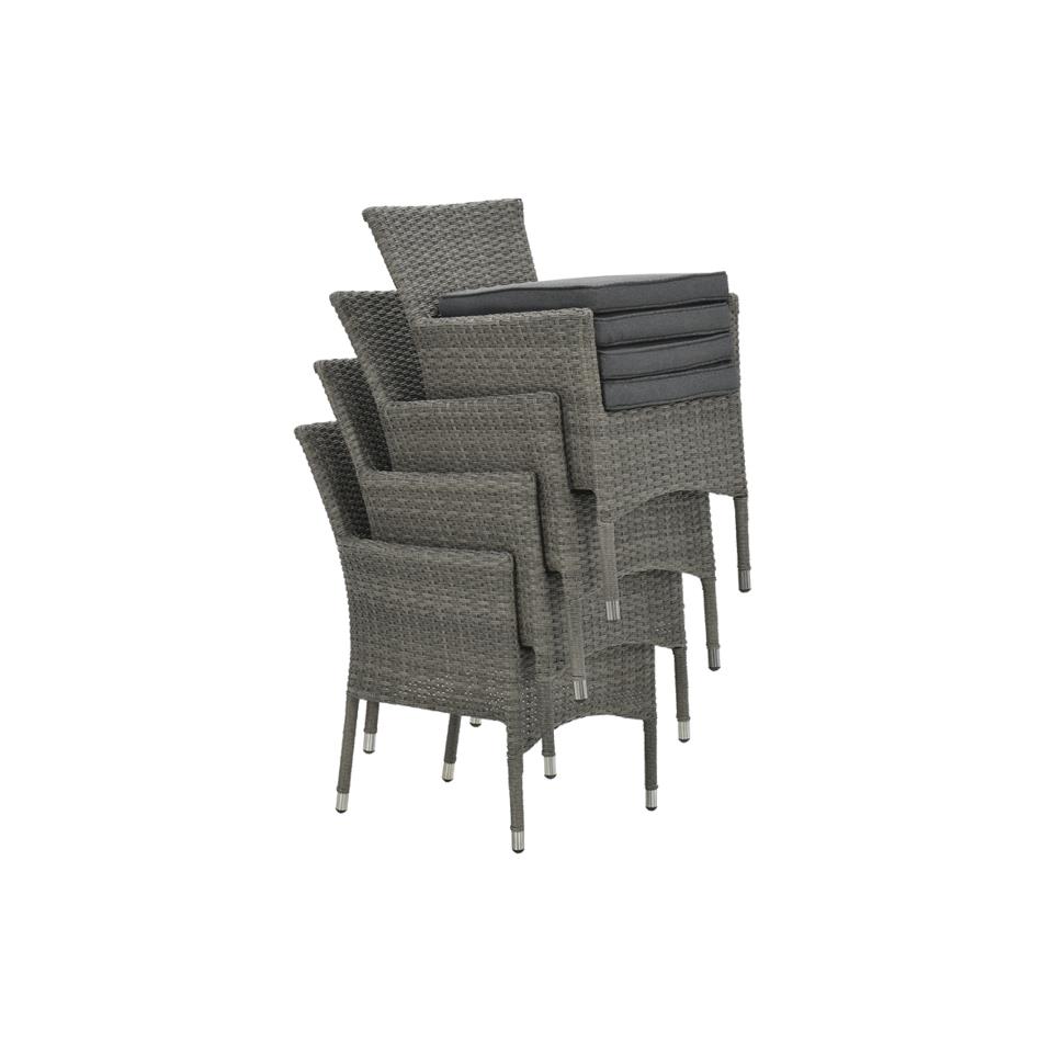 Garden impressions Nicosia stapelbare wicker tuinstoel - Organic grey