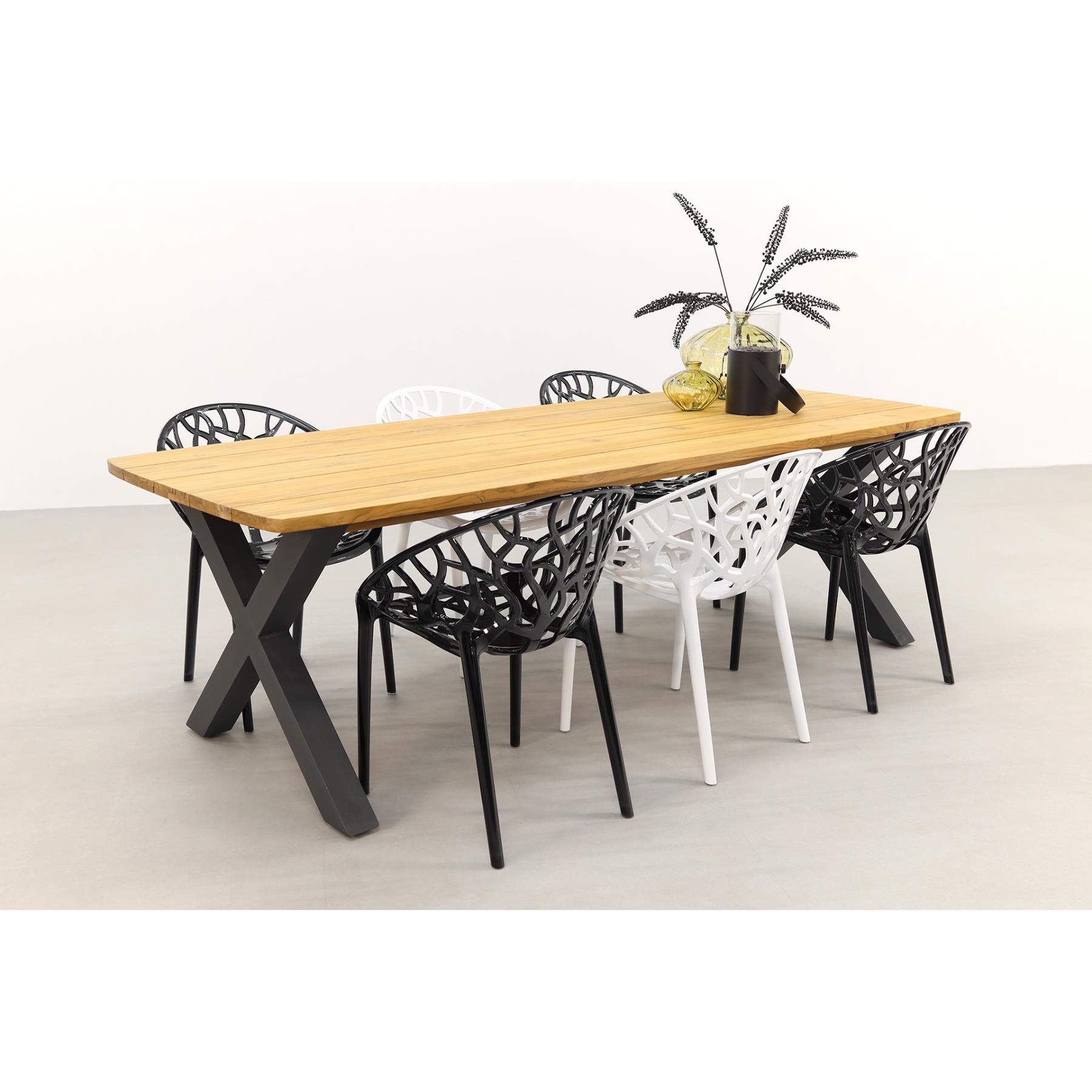 VDG Siesta Crystal stapelbare stoel - Black Transparant
