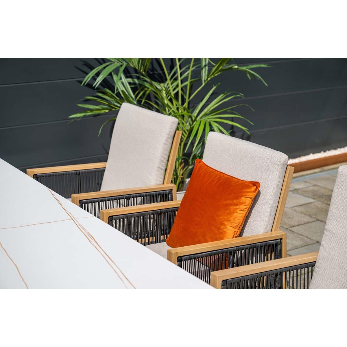 Decala tuinstoel - Aluminium houtlook - inlcusief kussens