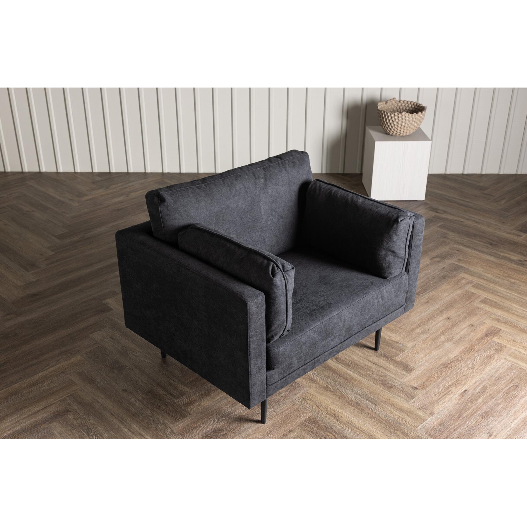 Rebellenclub Ioane Fauteuil - Zwart linnen