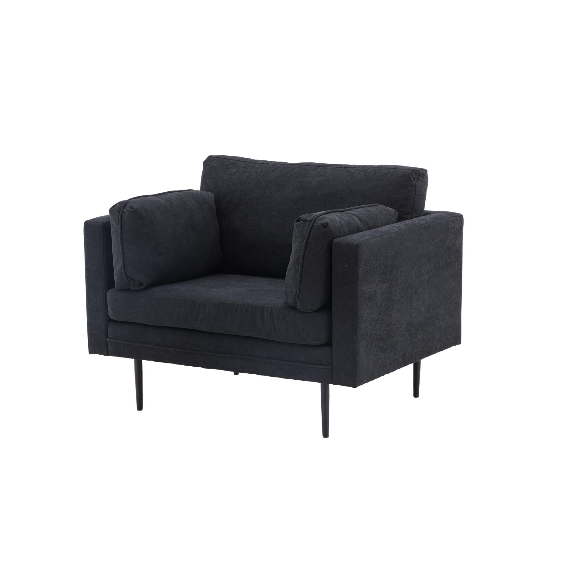 Rebellenclub Ioane Fauteuil - Zwart linnen