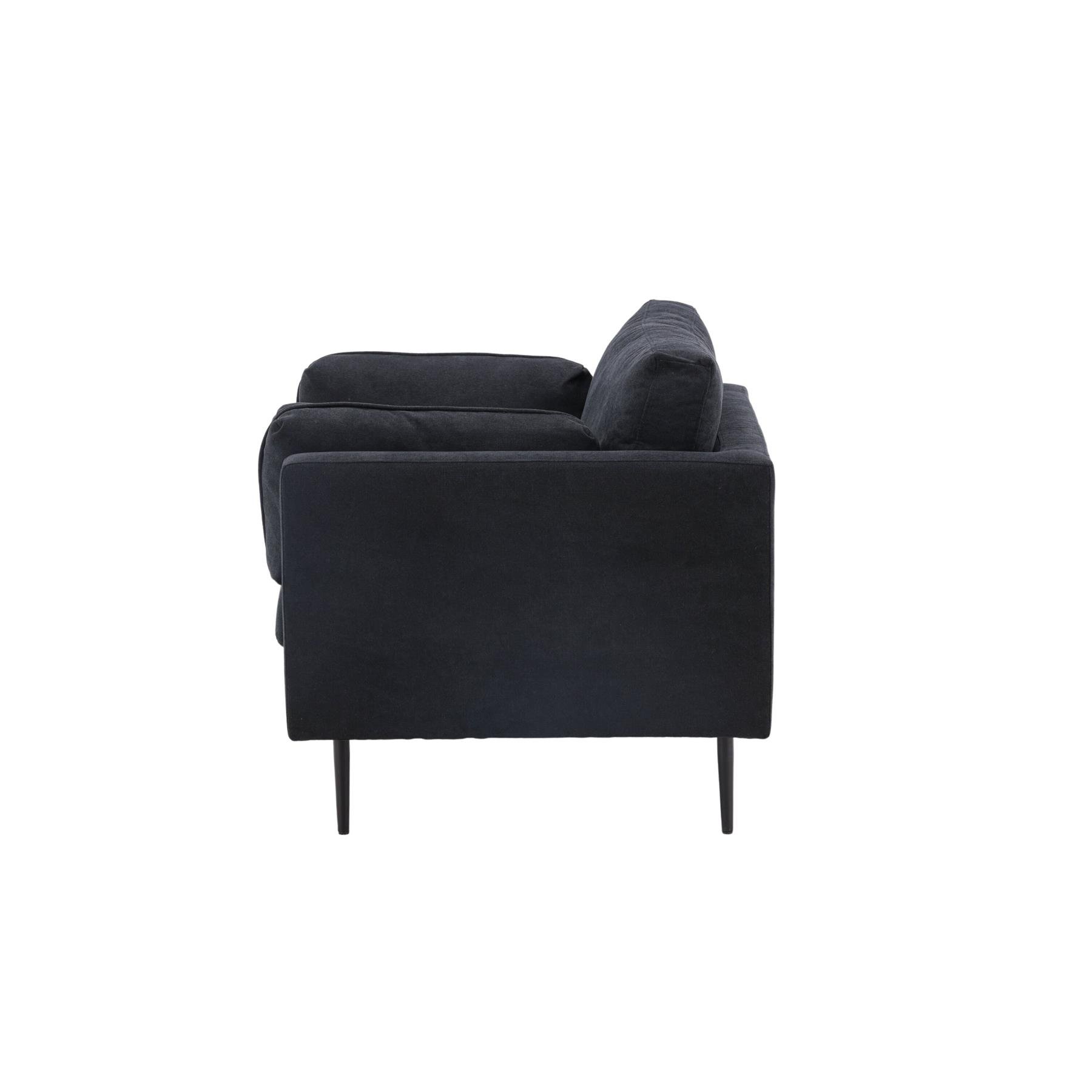Rebellenclub Ioane Fauteuil - Zwart linnen