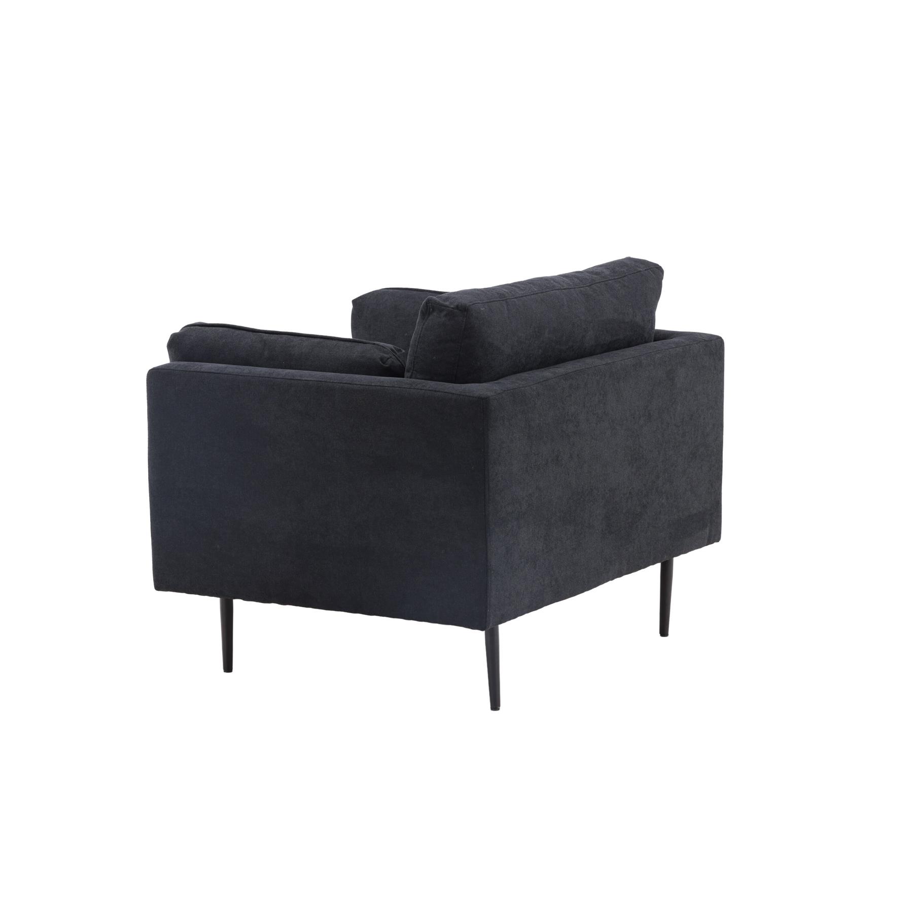 Rebellenclub Ioane Fauteuil - Zwart linnen