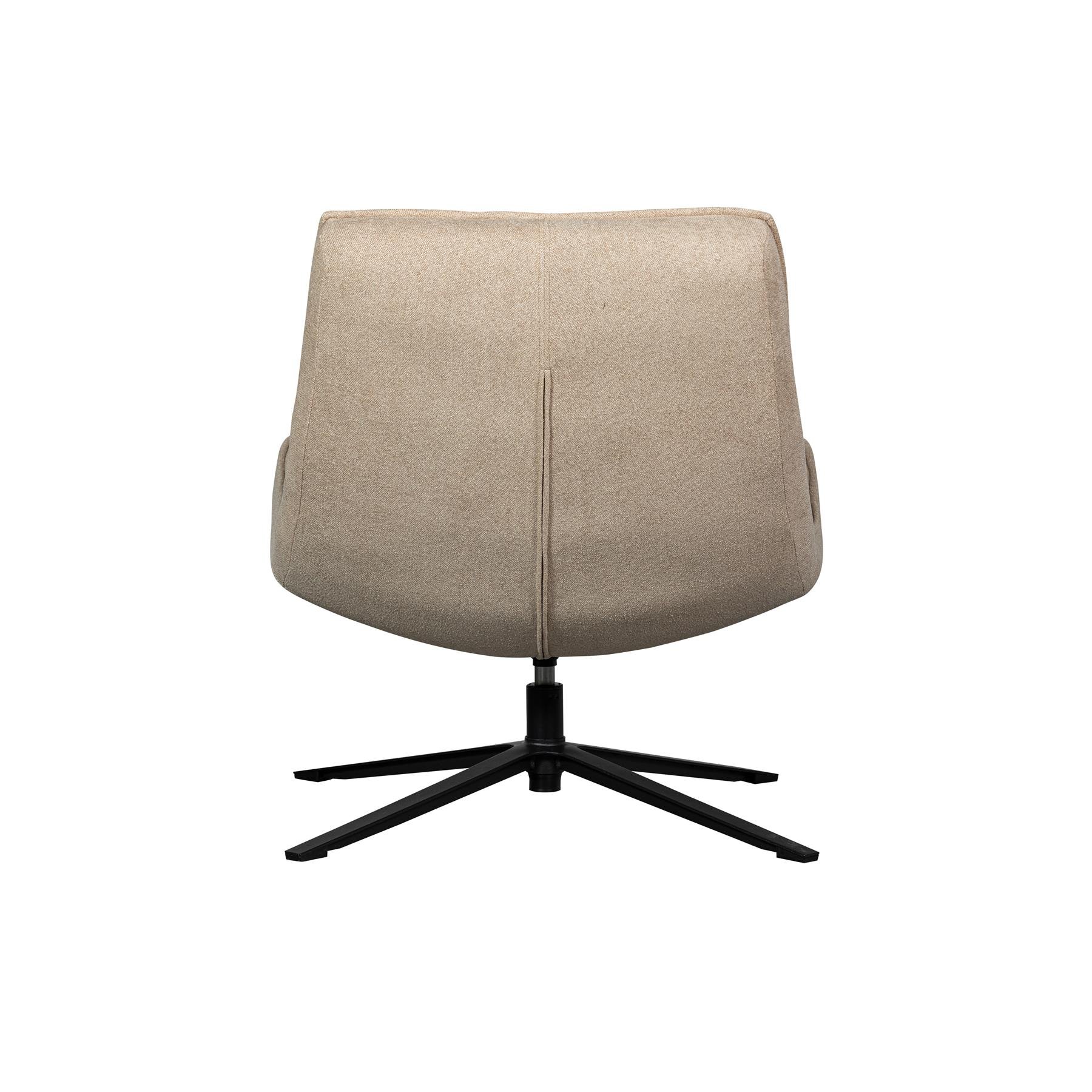 WOOOD Maudi Draaifauteuil - Polyester - Naturel - 84x74x86